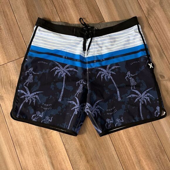 Hurley Phantom Blue‎ Athletic Swimsuit Shorts Men 36 Board Short Bin K-9 - Picture 1 of 5
